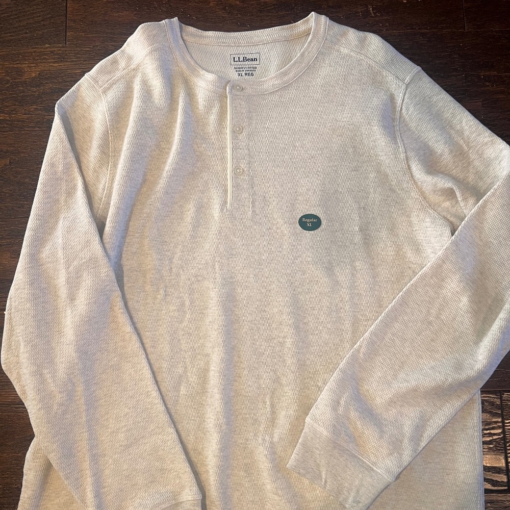 Llbean waffle henley size xl